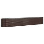 Vidaxl plantenbak 440x80x68 cm gegalvaniseerd staal bruin
