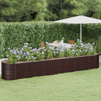 Vidaxl plantenbak 440x80x68 cm gegalvaniseerd staal bruin
