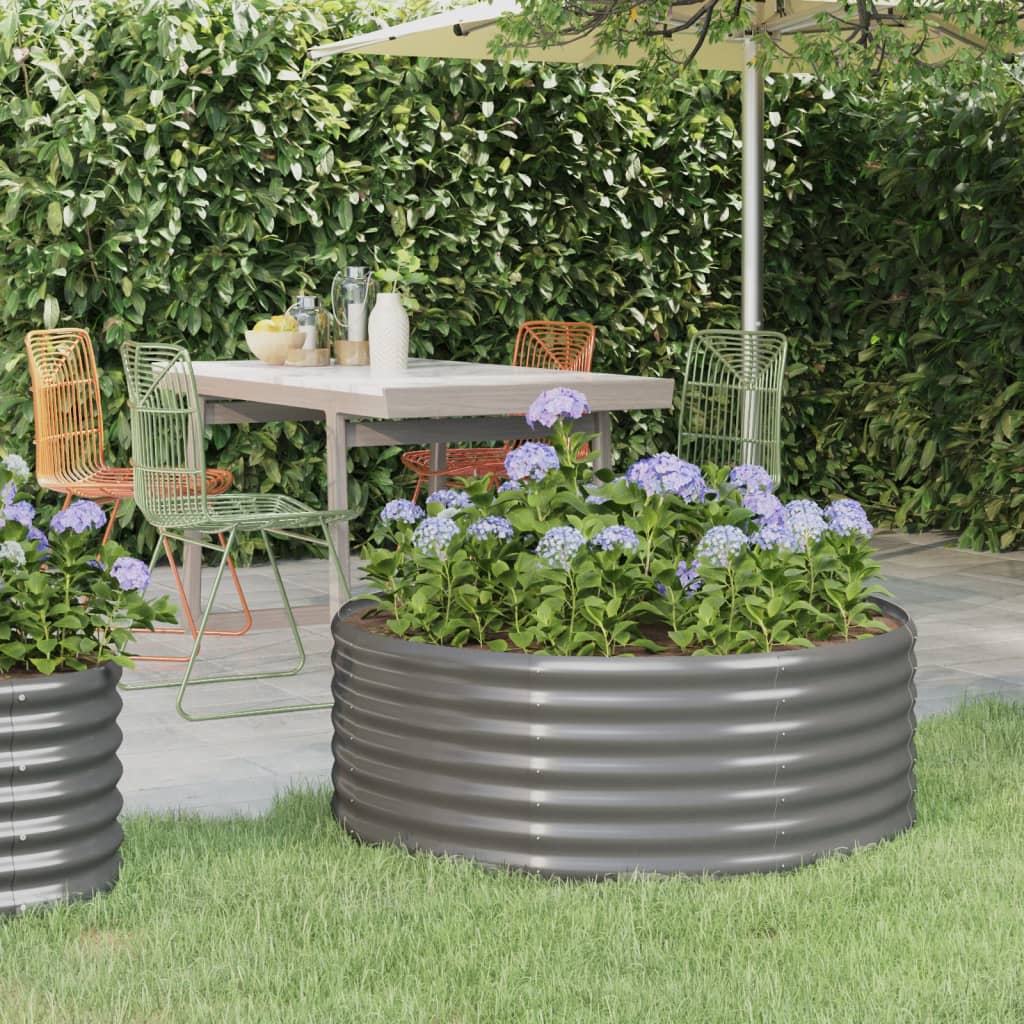 Vidaxl plantenbak 100x100x36 cm gegalvaniseerd staal grijs