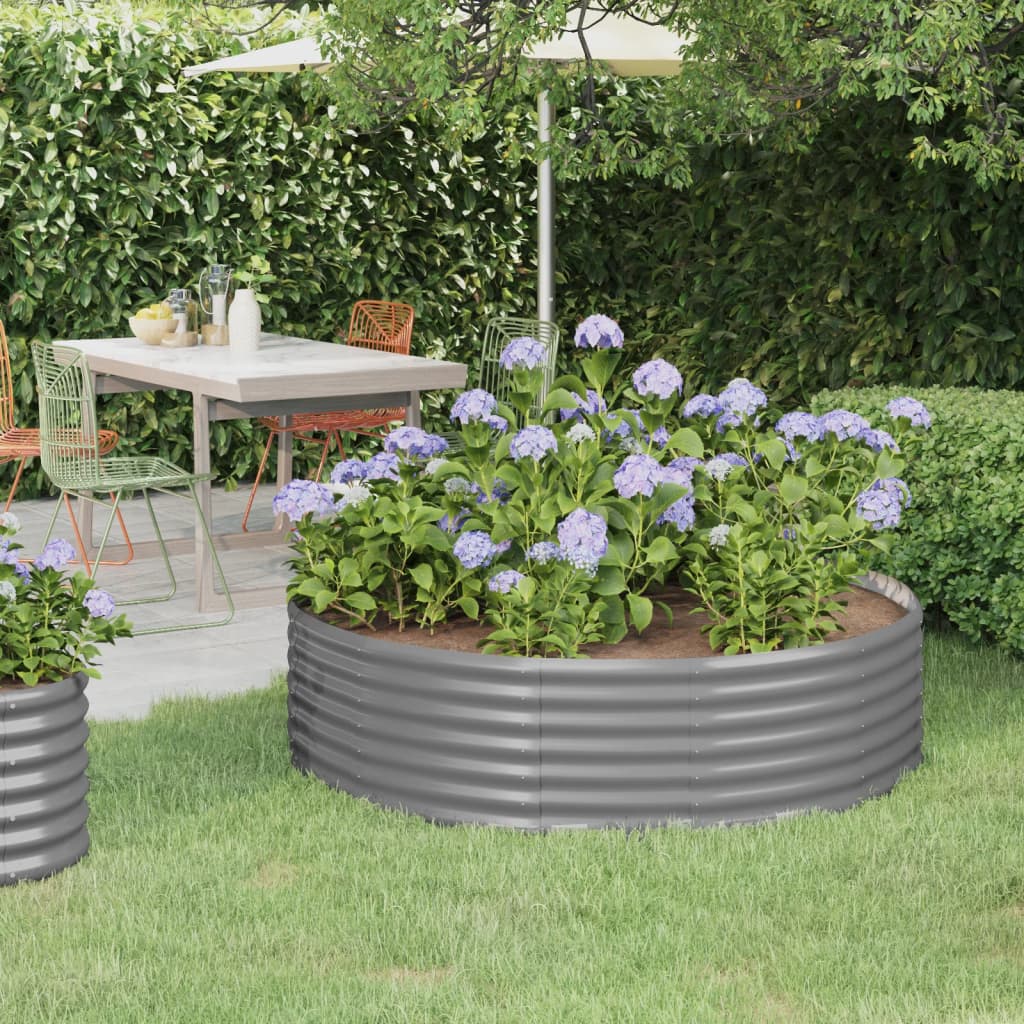 Vidaxl plantenbak 140x140x36 cm gegalvaniseerd staal grijs