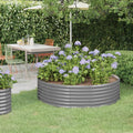 Vidaxl plantenbak 140x140x36 cm gegalvaniseerd staal grijs