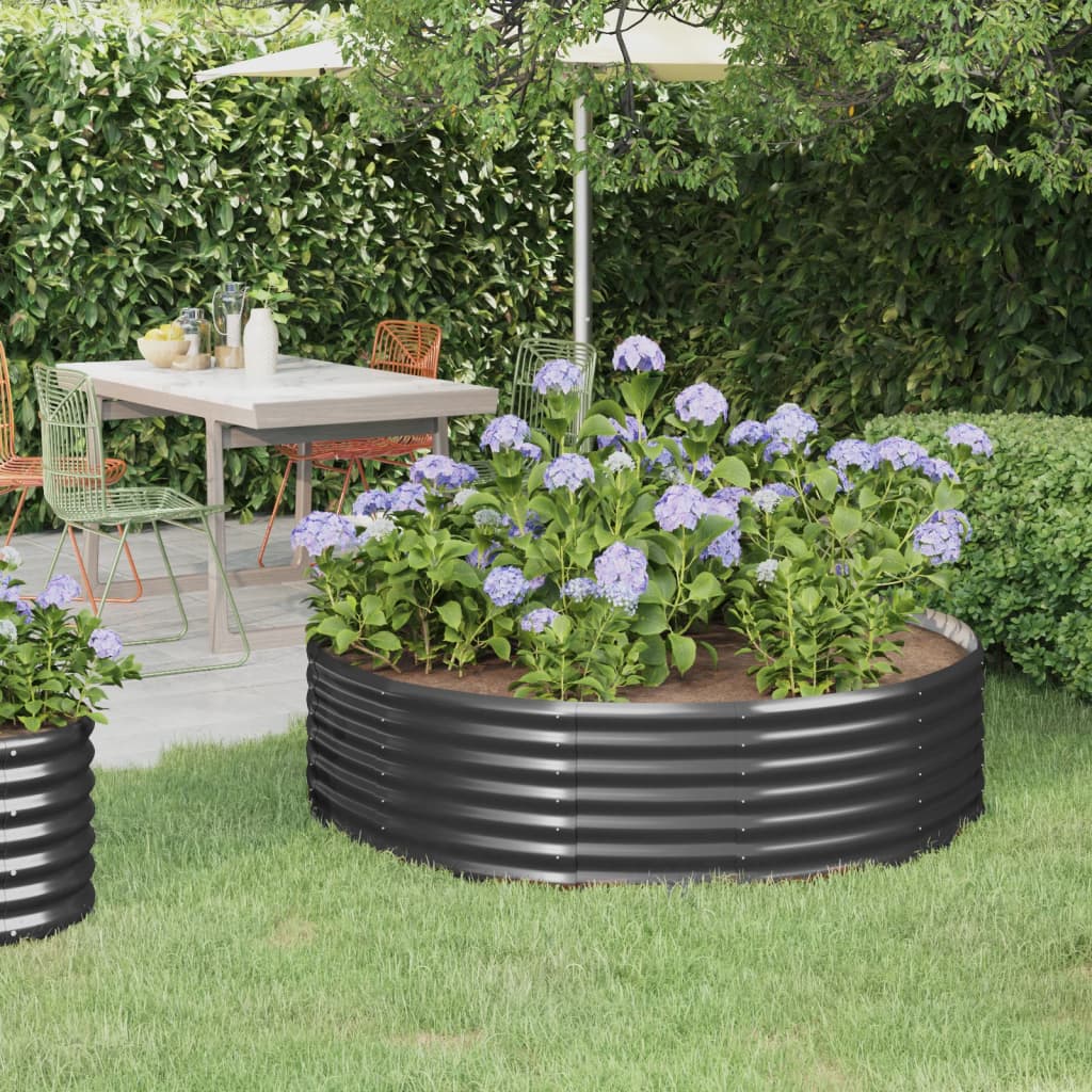 Vidaxl plantenbak 140x140x36 cm gegalvaniseerd staal antracietkleurig
