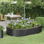 Vidaxl plantenbak 214x140x36 cm gegalvaniseerd staal antracietkleurig