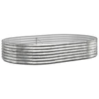VidaXL Plantenbak 214x140x36 cm gepoedercoat staal zilverkleurig