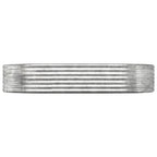 VidaXL Plantenbak 214x140x36 cm gepoedercoat staal zilverkleurig