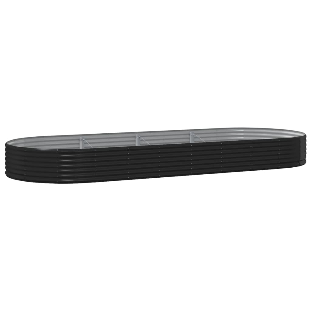 Vidaxl plantenbak 373x140x36 cm gegalvaniseerd staal antracietkleurig