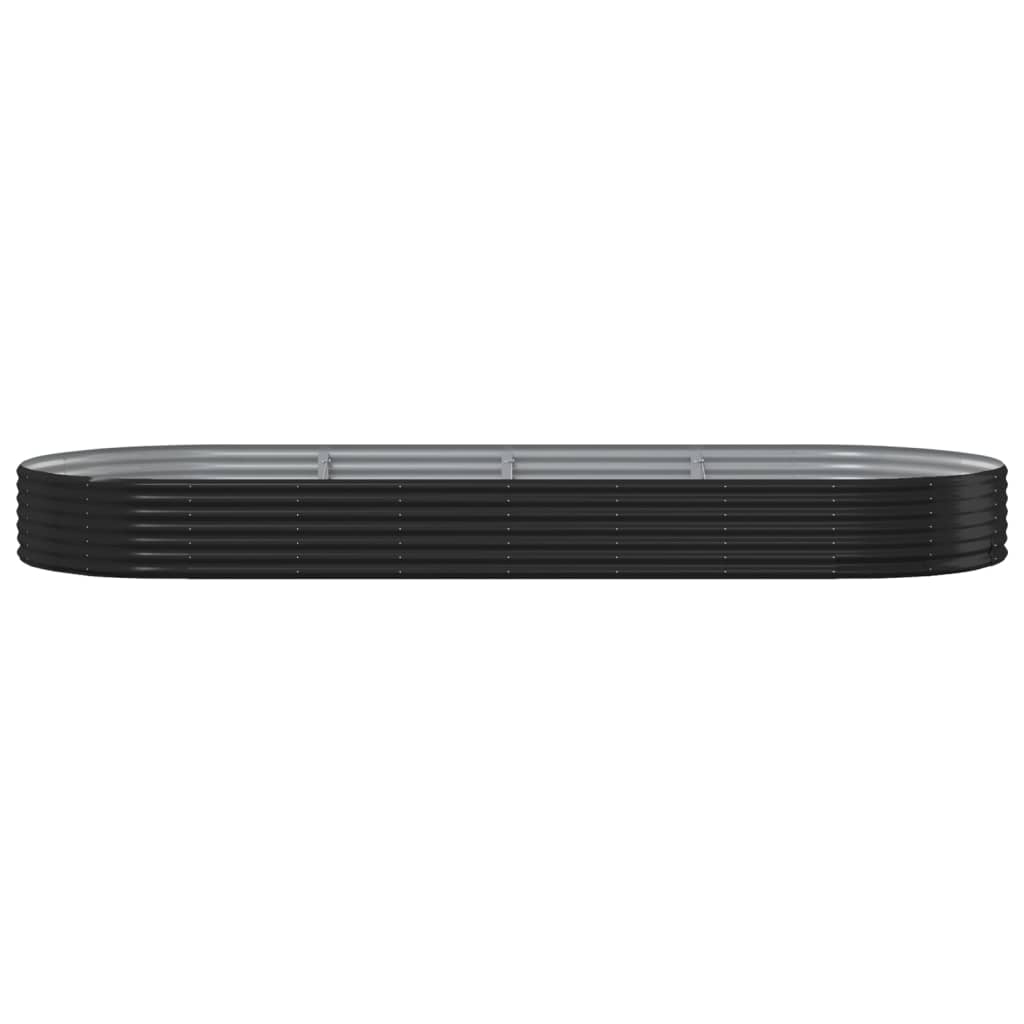 Vidaxl plantenbak 373x140x36 cm gegalvaniseerd staal antracietkleurig