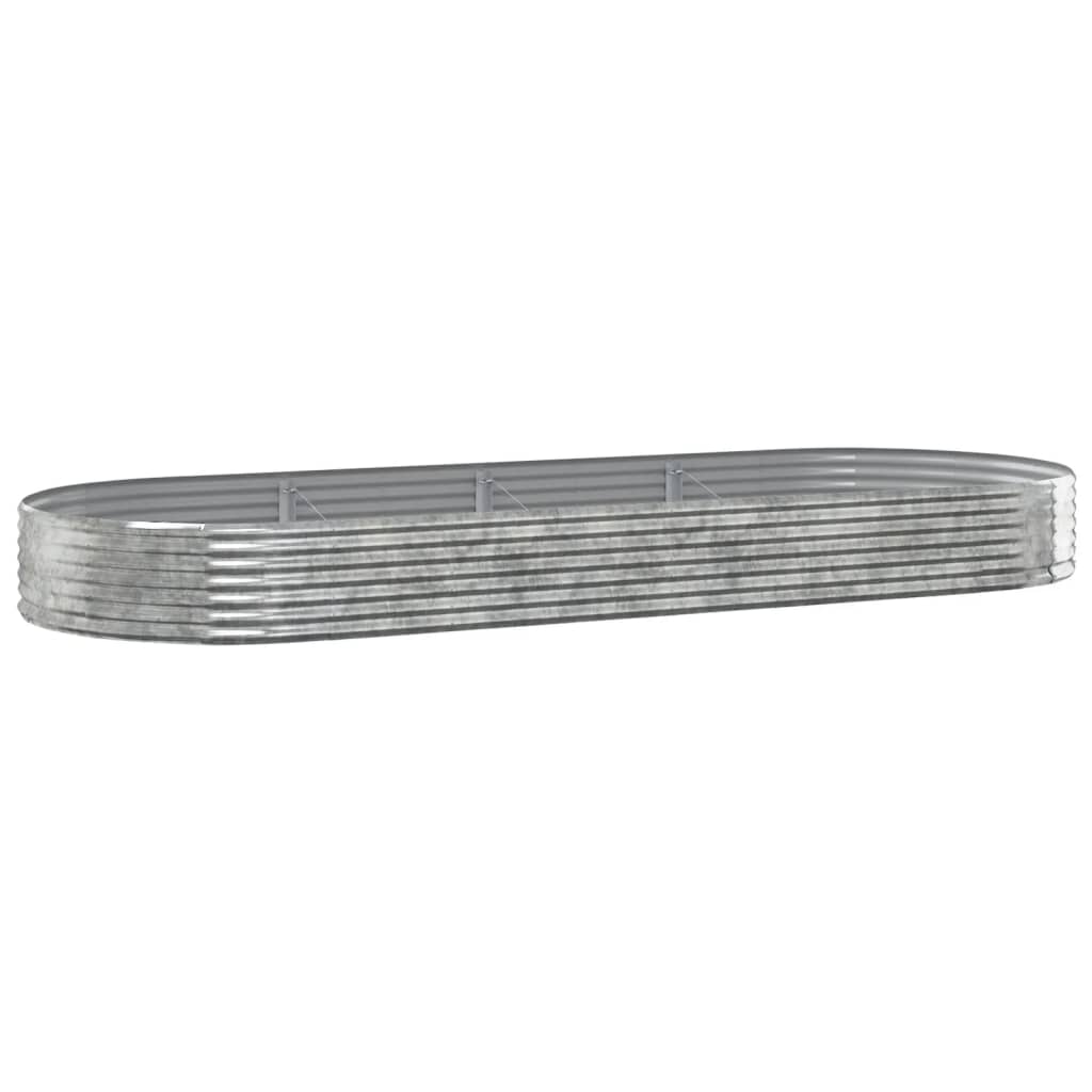 Vidaxl plantenbak 373x140x36 cm gegalvaniseerd staal zilverkleurig