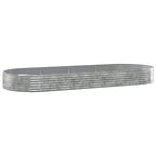 Vidaxl plantenbak 373x140x36 cm gegalvaniseerd staal zilverkleurig
