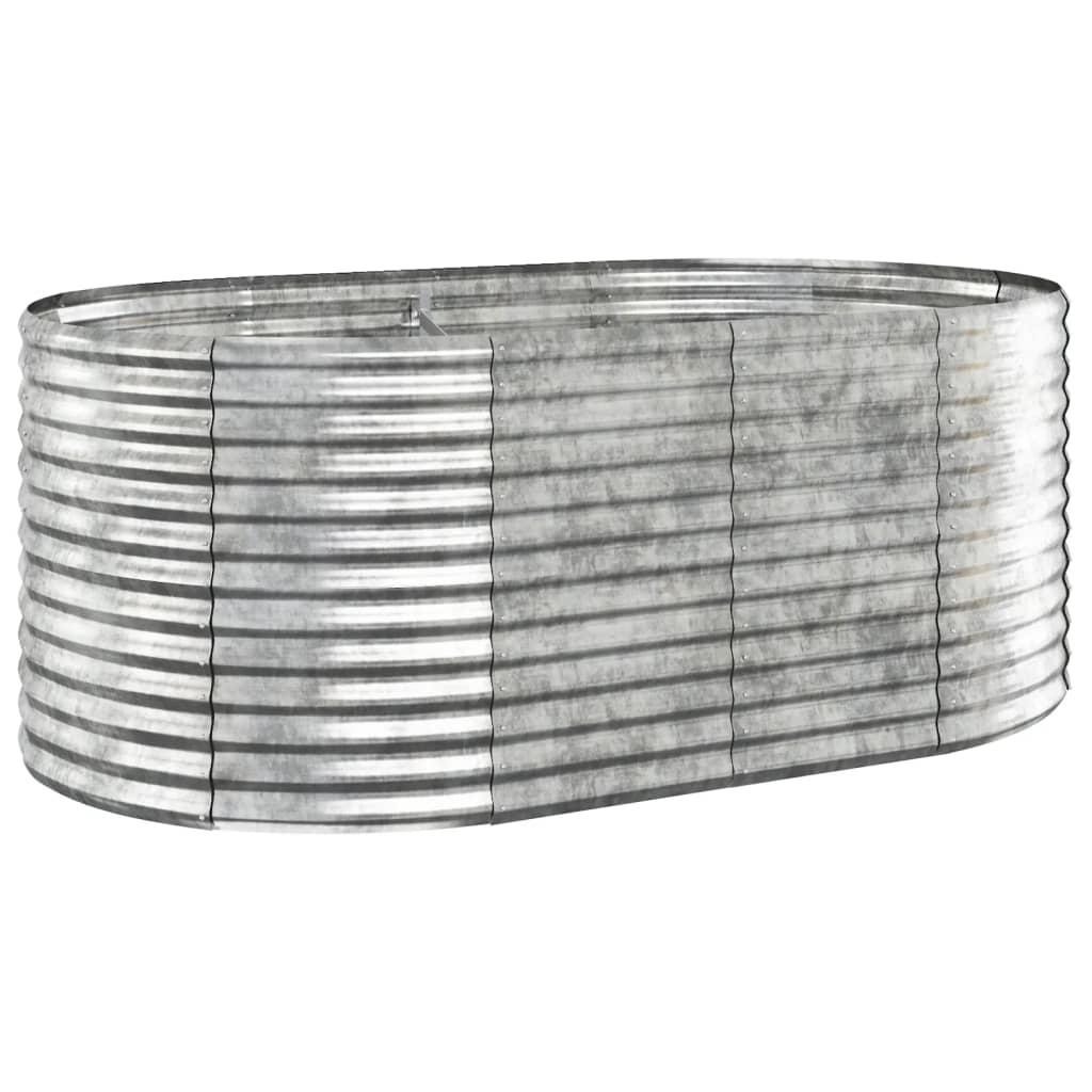 VidaXL Plantenbak 175x100x68 cm gepoedercoat staal zilverkleurig