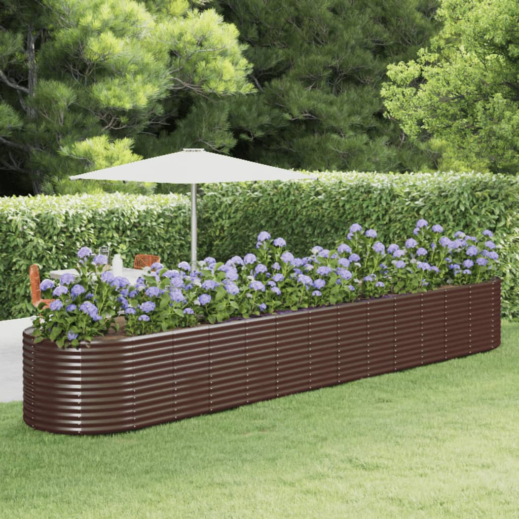 VidaXL Plantenbak 554x100x68 cm gepoedercoat staal bruin