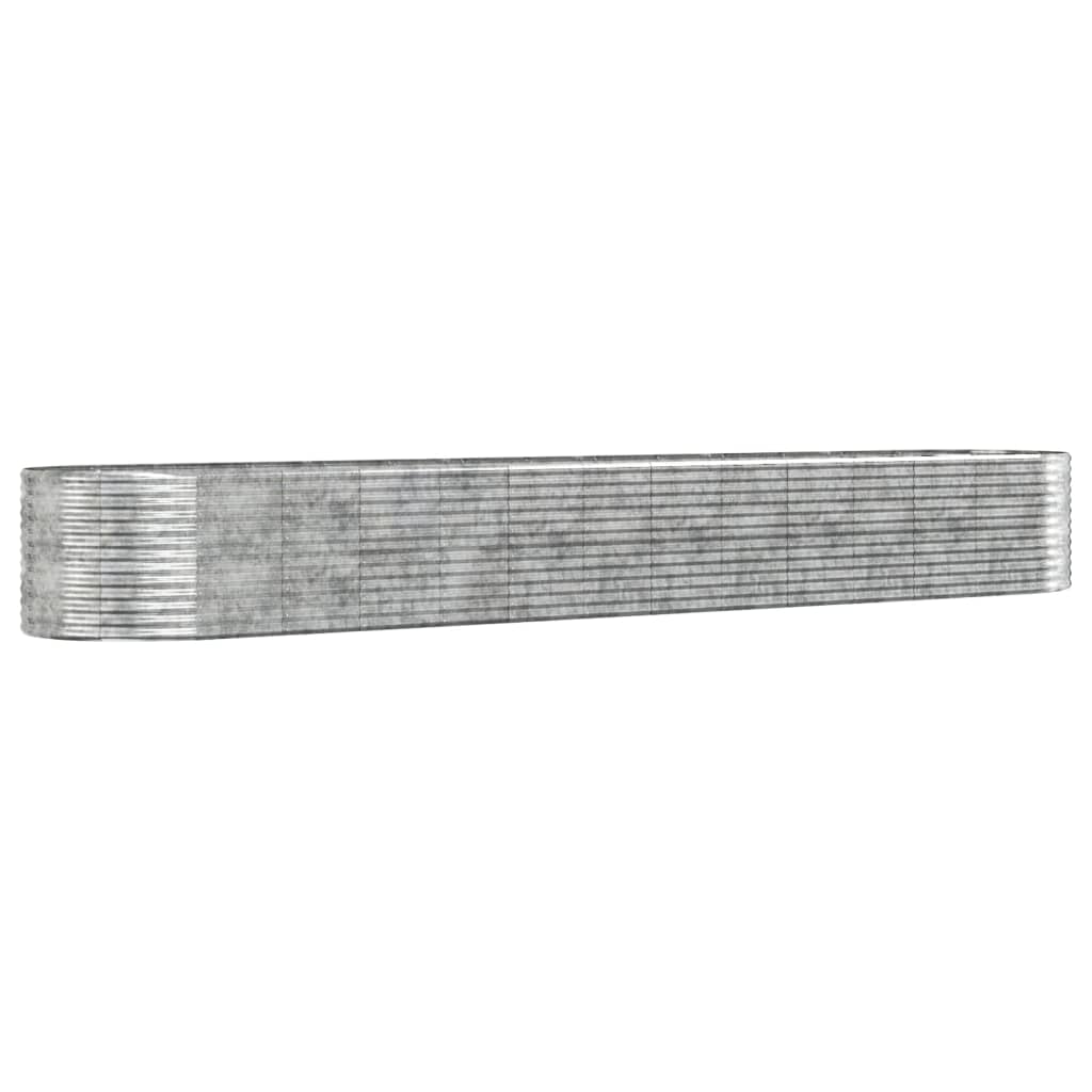 VidaXL Plantenbak 554x100x68 cm gepoedercoat staal zilverkleurig