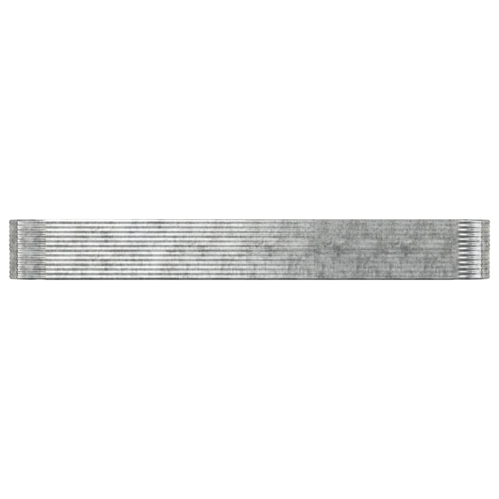 VidaXL Plantenbak 554x100x68 cm gepoedercoat staal zilverkleurig