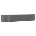 Vidaxl plantenbak 367x140x68 cm gegalvaniseerd staal grijs