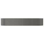 Vidaxl plantenbak 367x140x68 cm gegalvaniseerd staal grijs