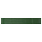 Vidaxl plantenbak 447x140x68 cm gepoedercoat staal groen