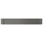 Vidaxl plantenbak 447x140x68 cm gepoedercoat staal grijs