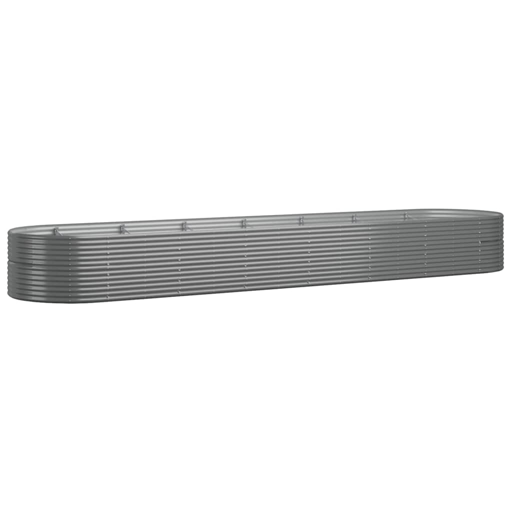 VidaXL Plantenbak 584x140x68 cm gepoedercoat staal grijs