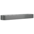 VidaXL Plantenbak 584x140x68 cm gepoedercoat staal grijs