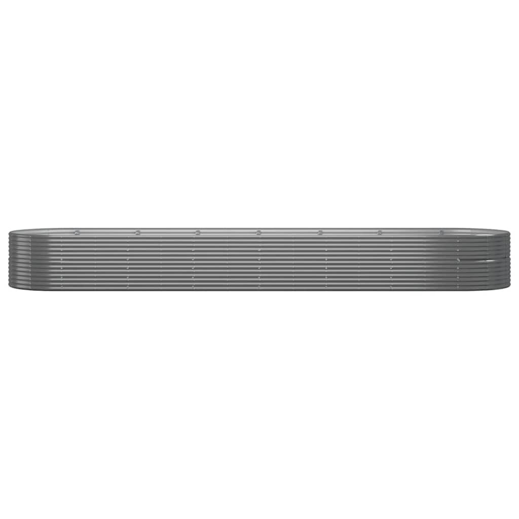 VidaXL Plantenbak 584x140x68 cm gepoedercoat staal grijs