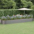 VidaXL Plantenbak 584x140x68 cm gepoedercoat staal grijs