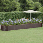 VidaXL Plantenbak 584x140x68 cm gepoedercoat staal bruin
