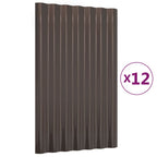 VidaXL Dakpanelen 12 st 60x36 cm gepoedercoat staal bruin