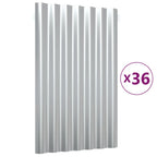 Vidaxl dakpanelen 36 st 60x36 cm gepoedercoat staal zilverkleurig
