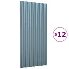 Vidaxl dakpanelen 12 st 80x36 cm gegalvaniseerd staal grijs