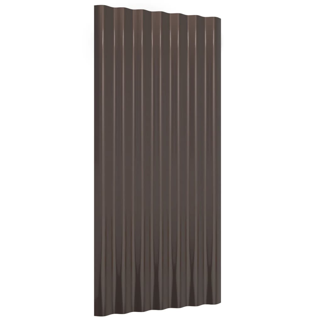 Vidaxl dakpanelen 36 st 80x36 cm gegalvaniseerd staal bruin