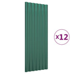Vidaxl dakpanelen 12 st 100x36 cm gegalvaniseerd staal groen