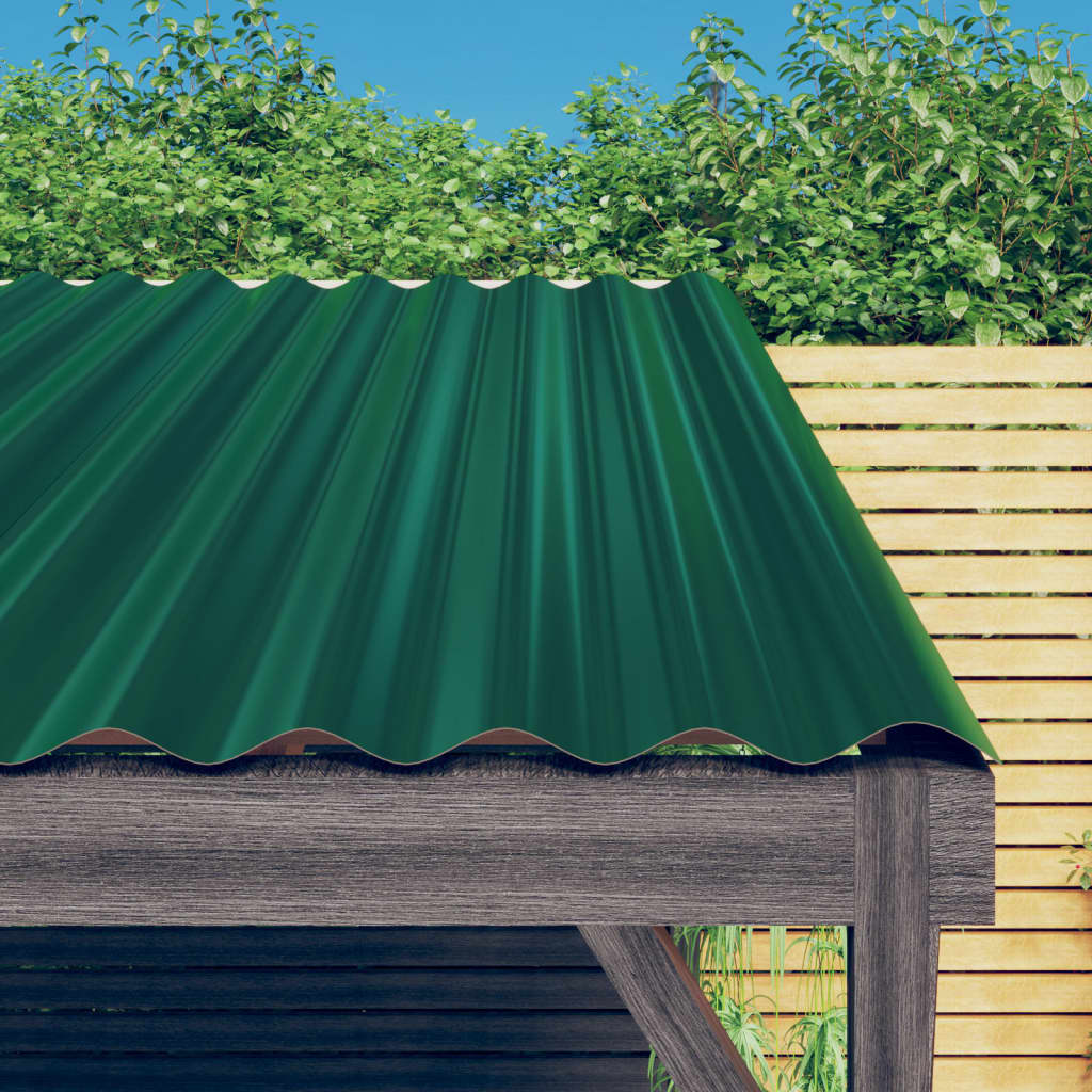 Vidaxl dakpanelen 12 st 100x36 cm gegalvaniseerd staal groen