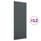 Vidaxl dakpanelen 12 st 100x36 cm gegalvaniseerd staal antracietkleurig