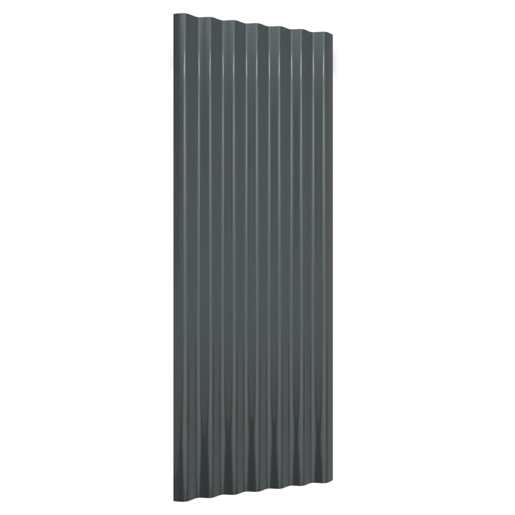 Vidaxl dakpanelen 12 st 100x36 cm gegalvaniseerd staal antracietkleurig
