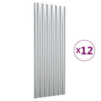Vidaxl dakpanelen 12 st 100x36 cm gepoedercoat staal zilverkleurig