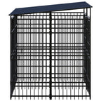 VidaXL Hondenkennel met dak 3,69 m² staal
