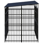 VidaXL Hondenkennel met dak 5,53 m² staal
