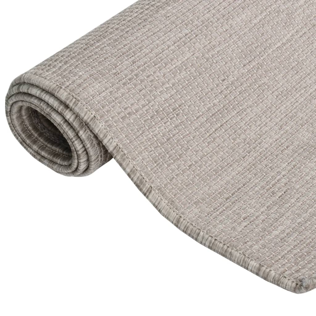 Vidaxl buitenkleed platgeweven 80x150 cm lichtgrijs