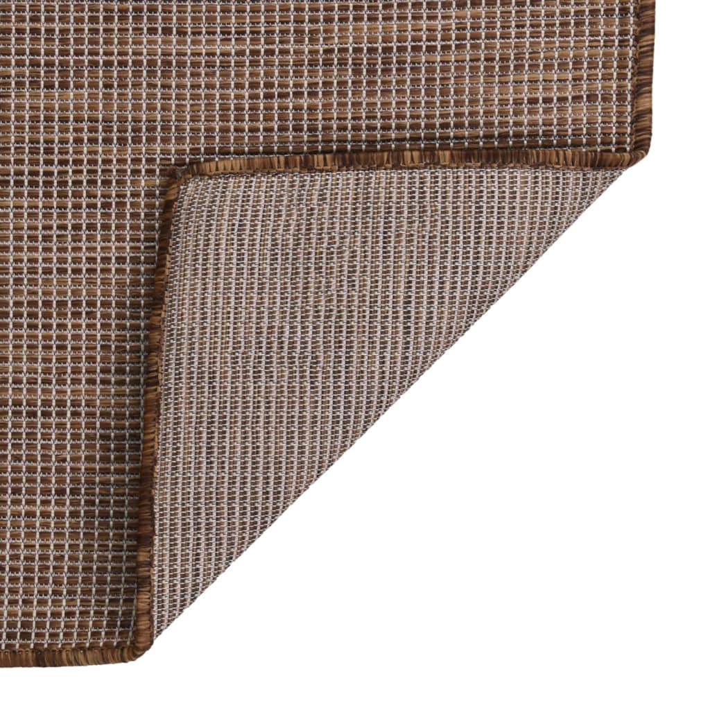Vidaxl buitenkleed platgeweven 80x150 cm bruin