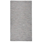 Vidaxl buitenkleed platgeweven 80x150 cm bruin en blauw