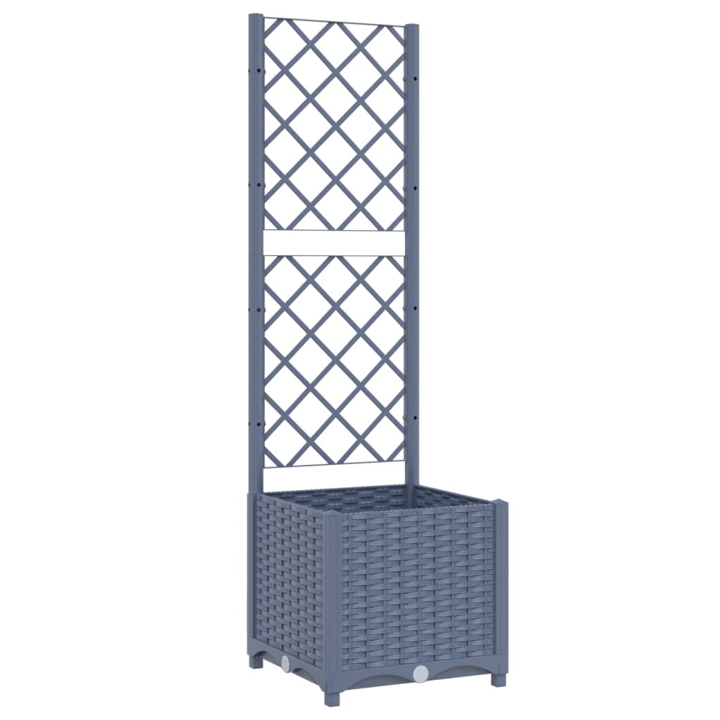 Vidaxl plantenbak met trellis blauwgrijs 40x40x136 cm pp