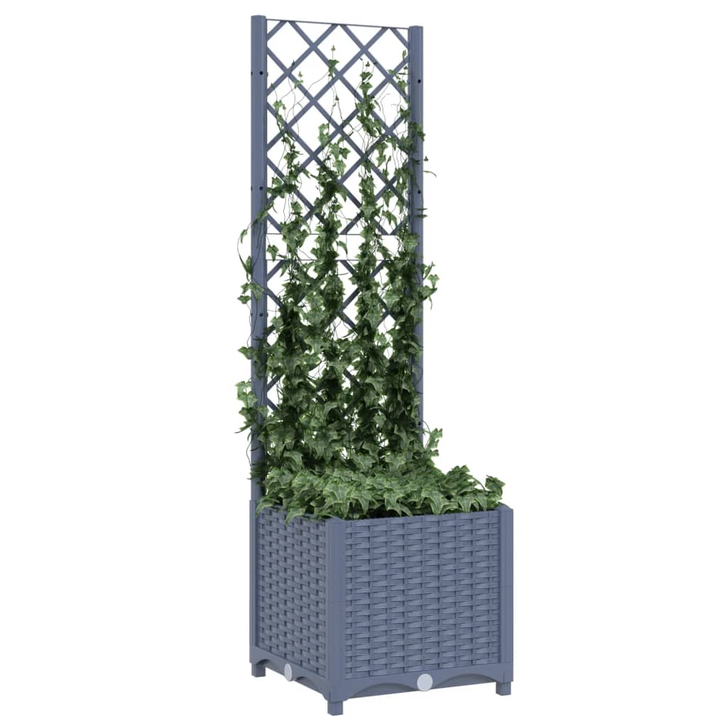 Vidaxl plantenbak met trellis blauwgrijs 40x40x136 cm pp