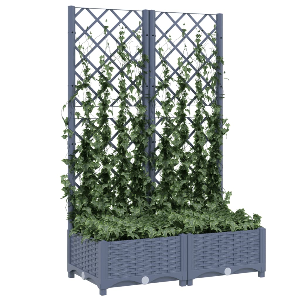 Vidaxl plantenbak met trellis blauwgrijs 80x40x121,5 cm pp