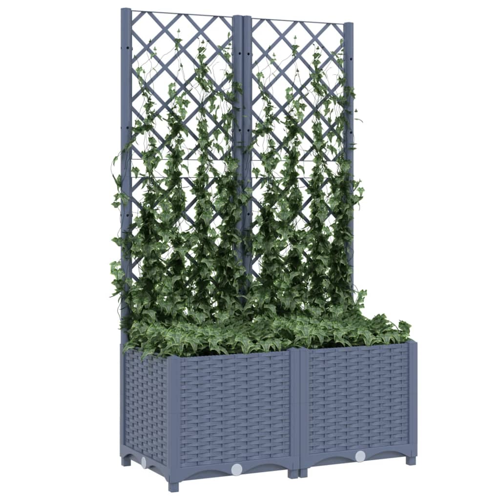 Vidaxl plantenbak met trellis blauwgrijs 80x40x136 cm pp