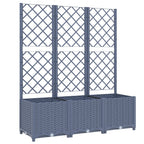 Vidaxl plantenbak met latwerk 120x40x136 cm polypropeen blauwgrijs