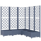 Vidaxl plantenbak met latwerk 120x120x121,5 cm polypropeen blauwgrijs