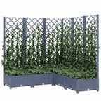 Vidaxl plantenbak met latwerk 120x120x121,5 cm polypropeen blauwgrijs