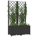 Vidaxl plantenbak met trellis zwart 80x40x136 cm pp