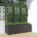 Vidaxl plantenbak met trellis zwart 120x40x136 cm pp