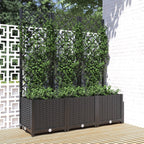 Vidaxl plantenbak met trellis zwart 120x40x136 cm pp